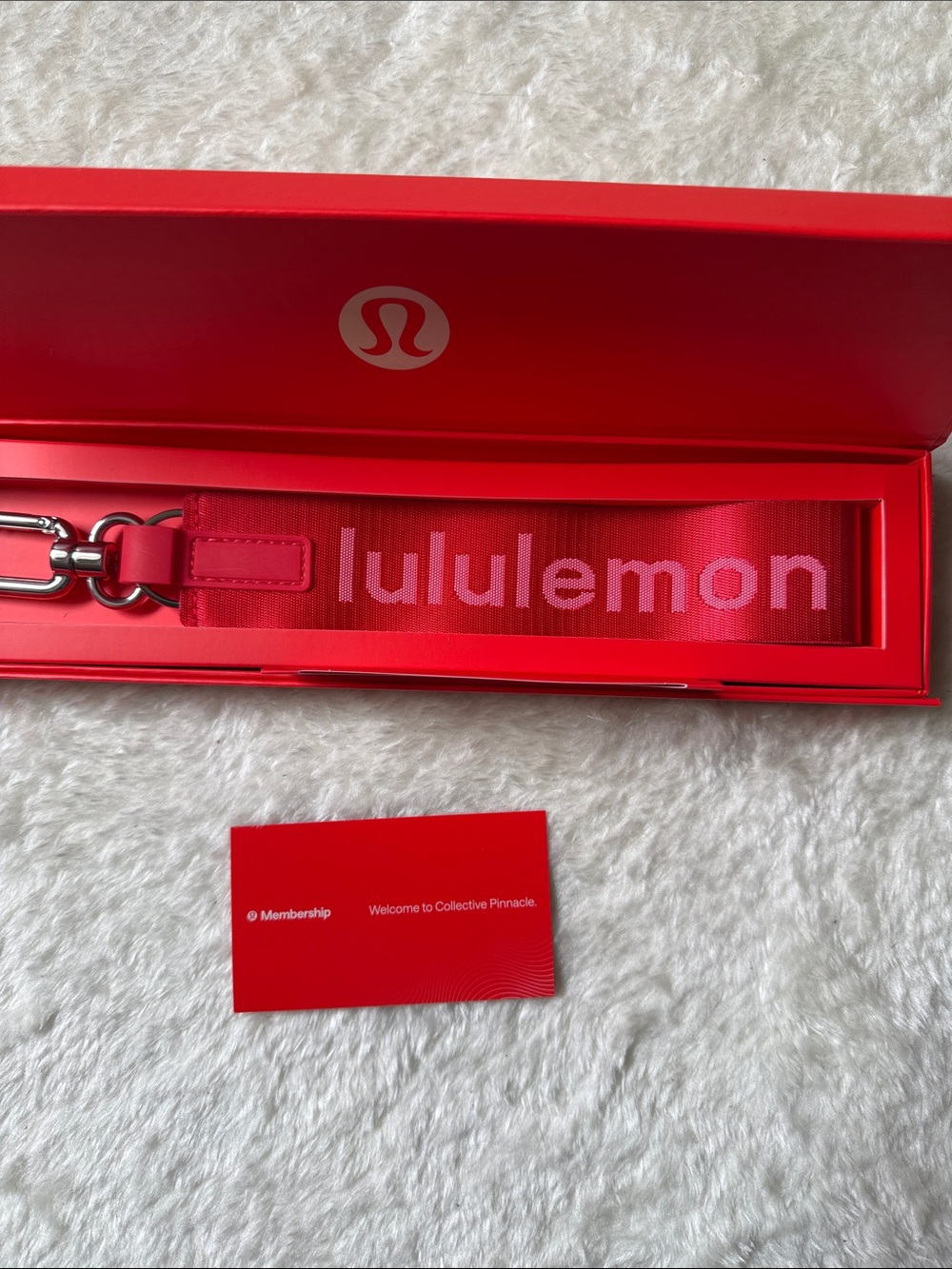 lululemon athletica Red Logo Never Lost Keychain Strap with Silver Hardware - Picture 4 of 5